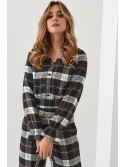 Set dama flanel in carouri, negru 5026 - Magazin online - Boutique